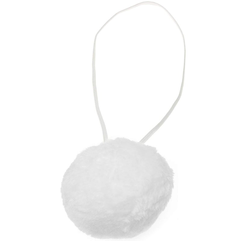 Skeleteen Bunny Rabbit Tail Accessory - White Pom Pom Costume Accessories Bunny Tail for Pretend Play - Image 2